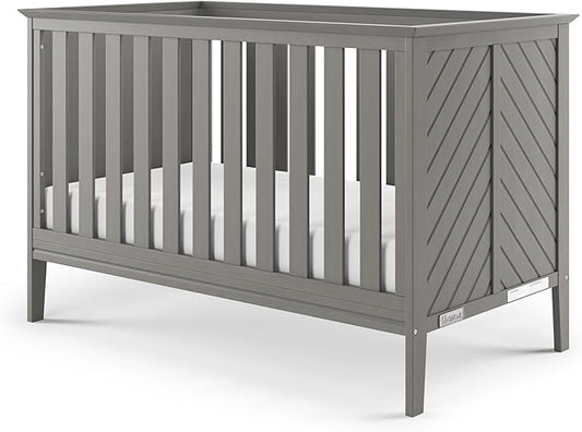 Child Craft Atwood 3-in-1 Convertible Crib, Baby Crib Converts to Day Bed, Toddler Bed, 3 Adjustable Mattress Positions, Non-Toxic, Baby Safe Finish (Lunar Gray)