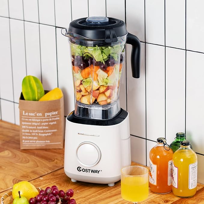 COSTWAY Professional Countertop Blender, 6 Pre-Setting Programs & 10 Speed Control, Smoothies Crushing Maker with 64oz Tritan BPA-Free Pitcher & Built-in Timer, Tamper, 1500W