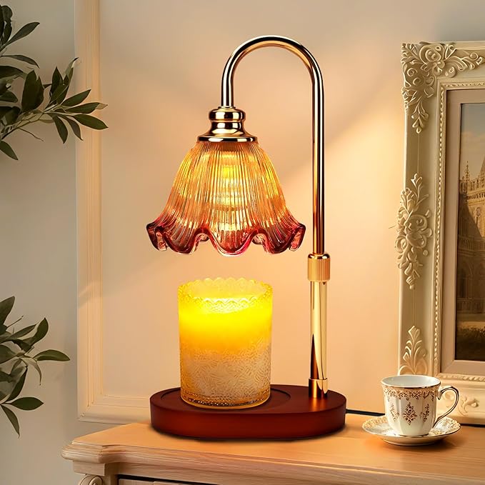 Candle Warmer Lamp with Timer Dimmable: Birthday Gifts for Women & Home Fall Decor for House Warming Gifts New Home– Wax Warmer Gifts for Mom - 3 Timer Modes, 4 Brightness Levels, Adjustable Height
