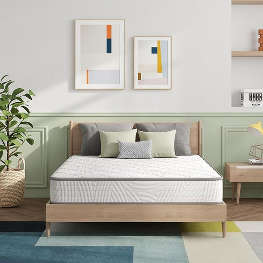 Novilla Twin Size Mattress, 8 Inch Twin Mattress Hybrid for Back Pain Relief & Support, Bed Mattresses in a Box with Comfortable & Durable Support, Certipur-Us Certified