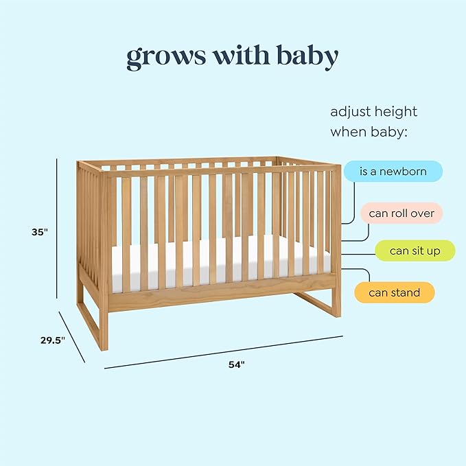 daVinci Hunter 3-in-1 Convertible Baby Crib - GREENGUARD Gold Certified - Wood Baby Crib Convertible to Toddler Bed & Daybed - Brown Crib w/ 4 Adjustable Heights - Easy Assembly Crib to Bed - Honey