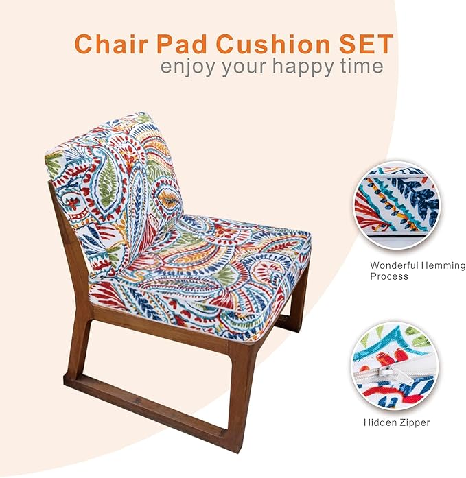 JMGBird Outdoor Chair Cushion Set, Deep Seat Patio Furniture Cushion 24"x24" Outdoor Cushions for Patio Furniture