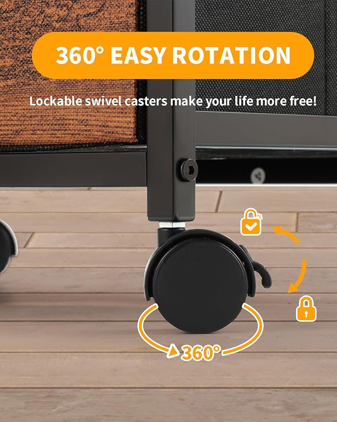 KATHY&BOB Printer Stand with 3 Fabric Drawer, Mobile File Cabinet for Home Office with Storage Bag, Rolling Under Desk Organizer Shelf, Fits A4 or Letter Size, Complete Top Plate Fast Assembly