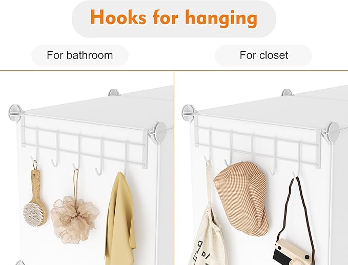 HOMIDEC Closet Organizer, 12-Cube Closet Organizers and Storage, Portable Closet Shelves, Clothing Storage (White)