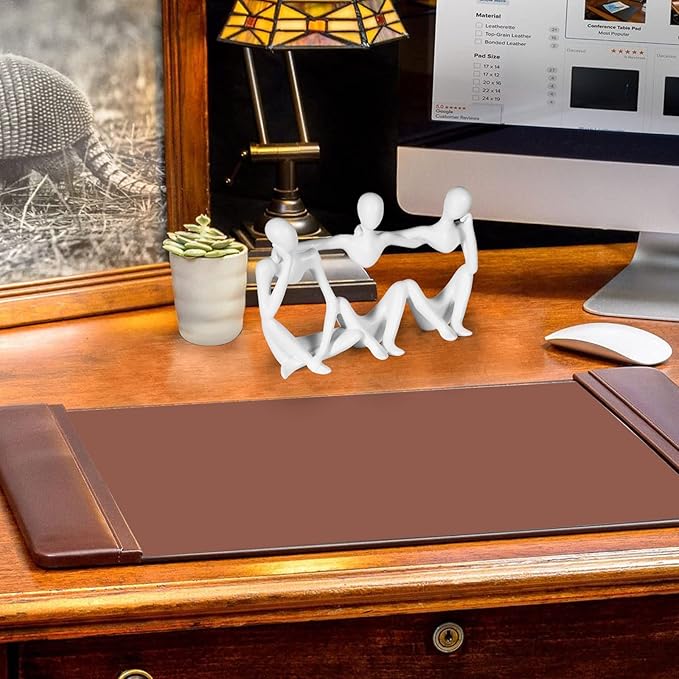 Thinker Statue Gold Decor Abstract Art Sculpture, Golden Resin Collectible Figurines for Home Living Room Office Shelf Decoration,Great Gifts Ideas (Conjoined Body-White)