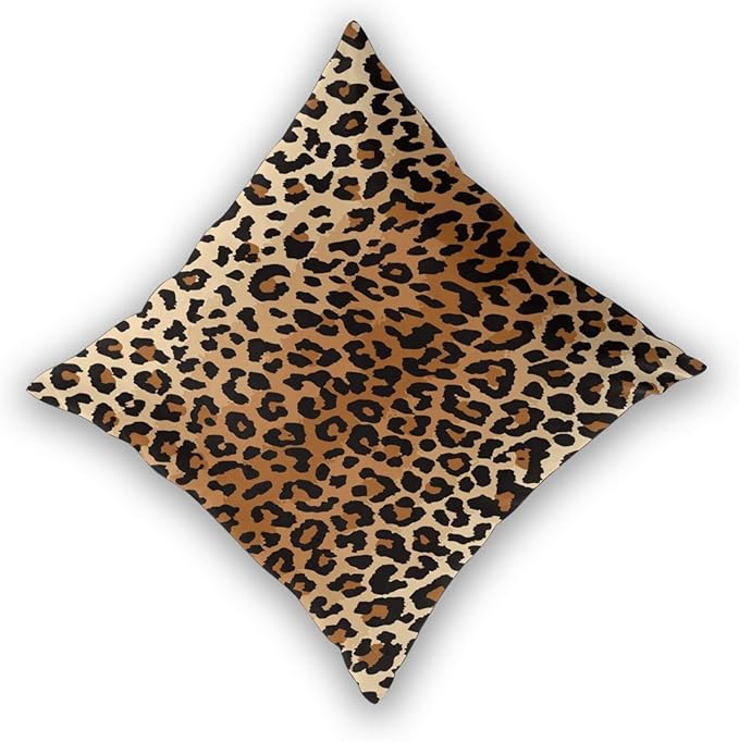 BETGINY Leopard Throw Pillow Cover 18X18 Inch Pack of 2,Cheetah Print Pillow Covers Square Cushion Faux Animal Skin Pillowscase for Bedroom Home Sofa Decoration