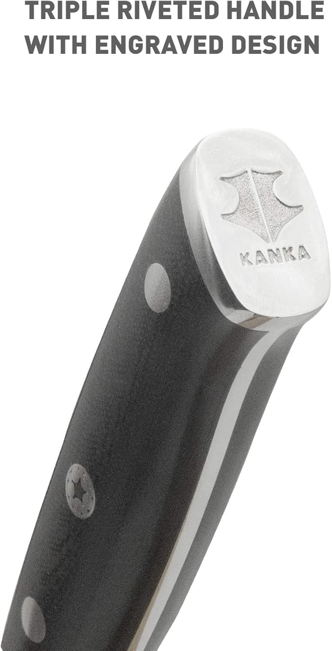 KANKA Professional 8 inch Chef Knife – High Grade 1.4116 Stainless Steel, Ultra-Premium G-10 Fiberglass Handle, Premium Wood Sheath Included – Essential Kitchen Knife for Chefs