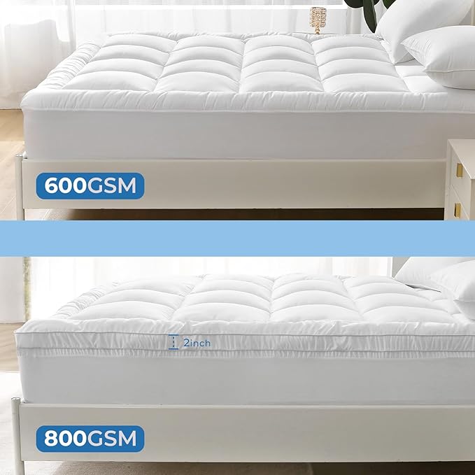 Cloud-Like Comfort with 7D Spiral Fiber: 600GMS 7D Spiral Fiber Filling Offers Luxurious Softness and Resilience. Our California King Mattress Topper Conforms Gently, Relieves Pressure, Maintains Boun