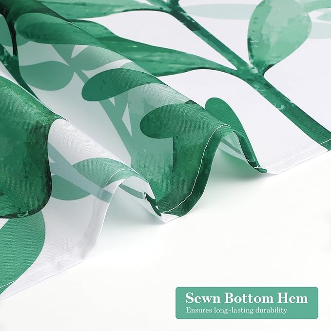 MitoVilla Teal Blue Eucalyptus Shower Curtain, Turquoise Green Plant Leaves Vintage Fabric Shower Curtains for Rustic Bathroom Decor, Chic Modern Botanical Shower Curtain, 72x72