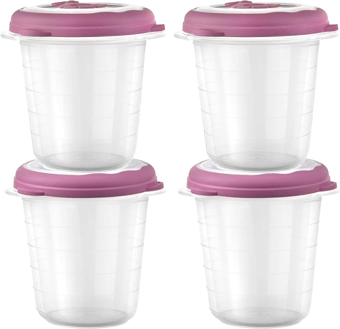 12 oz Plastic Soup Freezer Containers With Lids Reusable, Airtight Microwave Food Storage Container For Meal Prep Home-Made Soup To Go, Dishwasher Safe, Steam Vent Lids BPA-Free - 1.5 Cup - Set of 4