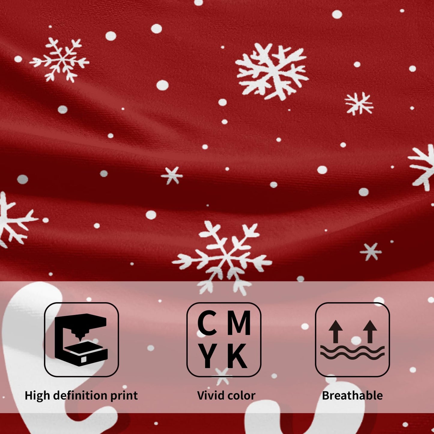 Christmas Reindeer Hand Towels Set of 2, 28x14 Inch Funny Xmas Deer Snowflakes Red Soft Absorbent Tea Towel Washcloths for Kitchen Bathroom Winter Holiday Home Decor and Gifts