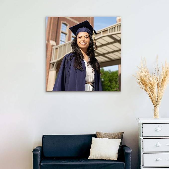 Custom Graduation Canvas Prints with Your Photos,Graduation Decorations, Personalized Graduation Canvas Wall Art Gifts Idea for Daughter, Son, Sibling or Friend (20" X 20")