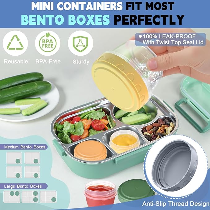 24pcs 2 oz Salad Dressing Container, Reusable Condiment Containers Sauce Cups with Leak-proof Lids, Small Plastic Food Storage Dip Containers for Lunches, Freezer, Microwave & Dishwasher Safe