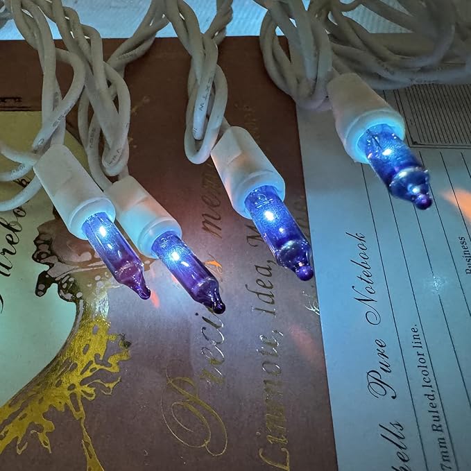 Christmas Lights 100 Count Blue Christmas Tree String Lights with White Wire for Outdoor Indoor Christmas Decorations Wedding Decorations Valentines Day Decor,UL Certified (21feet)