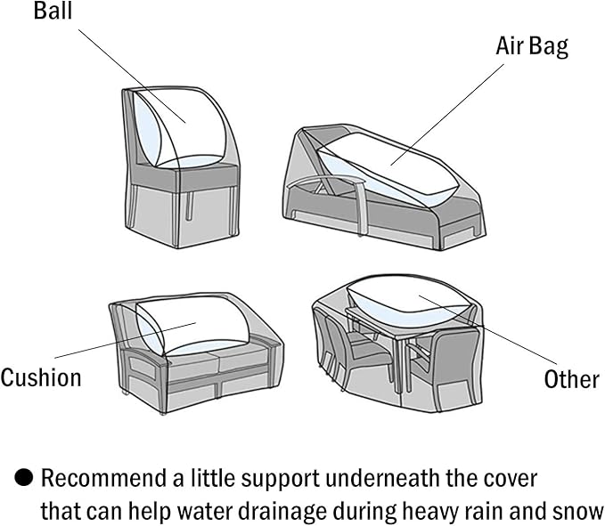 F&J Outdoors Heavy Duty Rip-stop Fabric Extra Large Anti-UV Waterproof Patio Furniture Covers, 140"x86"x30.5"