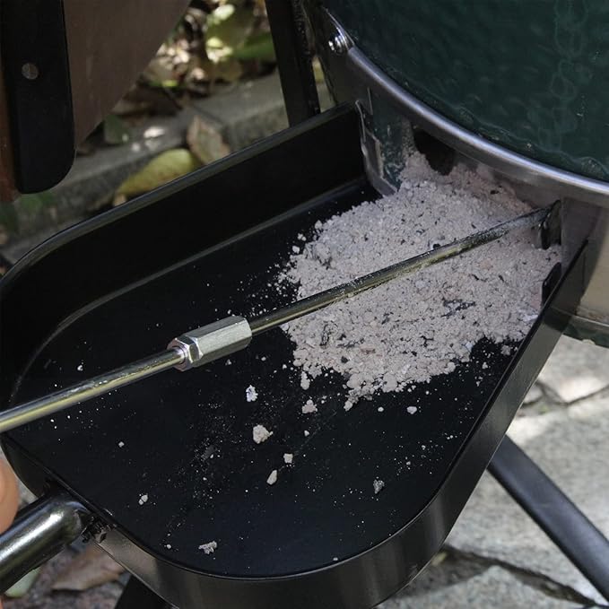 Ash Tool and Ash Pan fit Big Size Green Egg,Stainless Steel Grill Cleaning Tools Set for Big Green Color Egg Primo and Other Charcoal Kamado Stove