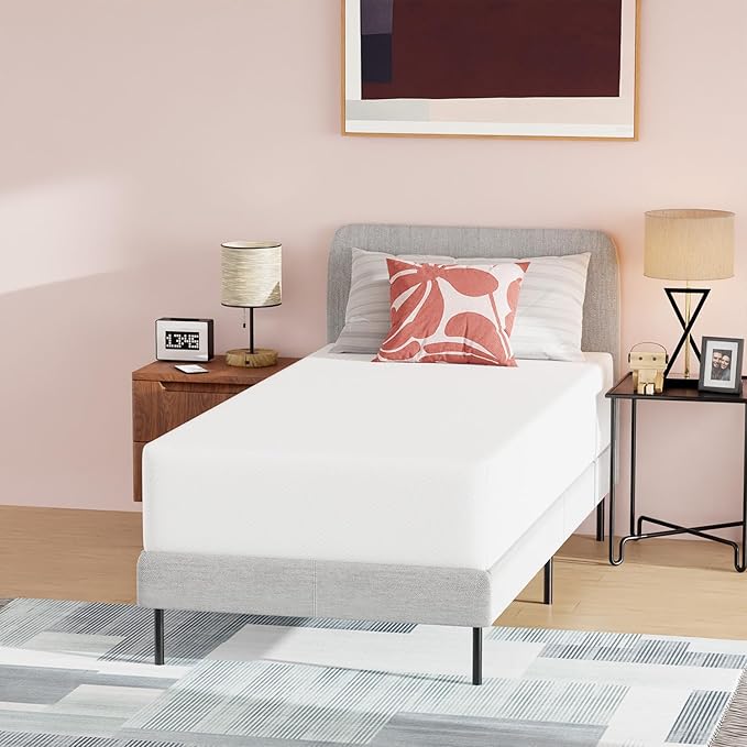 PayLessHere 12 Inch Gel Memory Foam Mattress Medium Firm Mattresses CertiPUR-US Certified Bed-in-a-Box Pressure Relieving Twin XL Size,Fiberglass Free，White