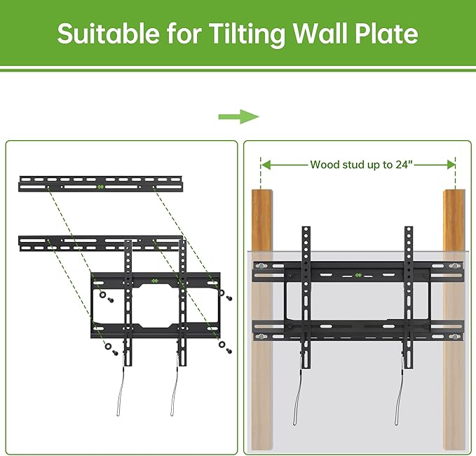 USX MOUNT TV Mount Extension Bracket for Televison Wall Plate, Fitting 16-24 inch Wood Stud and Easy for TV Centering, Max Loading Capacity 154LBS, XAS702