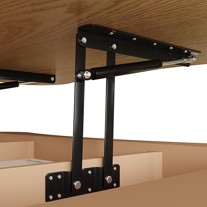 42.5'' Modern Lift Top Coffee Table for Living Room, Solid Natural Wood Center Table, Fluted Panel Design, Storage Compartments, 42.5x27.2 Inch Surface, Hydraulic Lift Mechanism, Easy Assembly