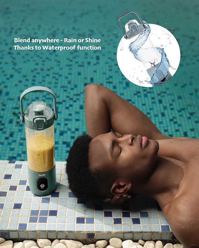 Portable Blender - Cordless 24oz. Personal Blender for Shakes and Smoothies, Licuadora, BPA Free - Ice Crush, Dishwasher safe parts, Waterproof, Triple Batteries, Juicer Cup (Gray)