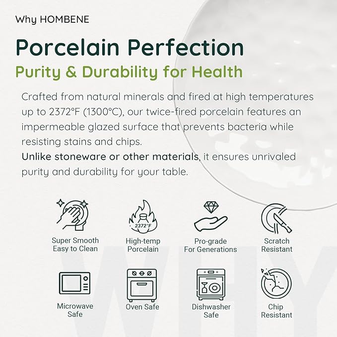 Ceramic Serving Bowls, 6.3 Inch, Set of 4, White, Porcelain, Modern, Oven & Microwave Safe, 25.7 oz Capacity