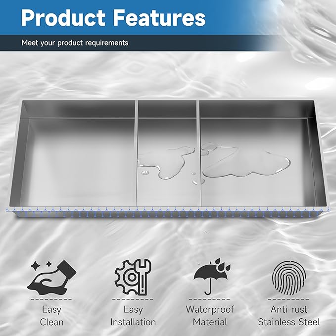 12" X 30" Shower Niche Insert Tile Ready, Niche for Shower Wall, 3-Tier Stainless Steel Recessed Shelves No Tile Needed for Bathroom Storage, Brushed Nickel