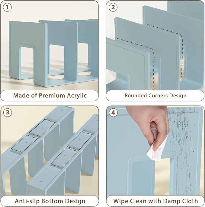 Kids Shoe Rack - 2 Pack Shoe Organizer for Toddlers & Children, Space-Saving Nursery Shoe Storage Shelf, Small Baby Shoes Display Rack for Closet/Entryway, for Desk File Book Organizer(Blue)