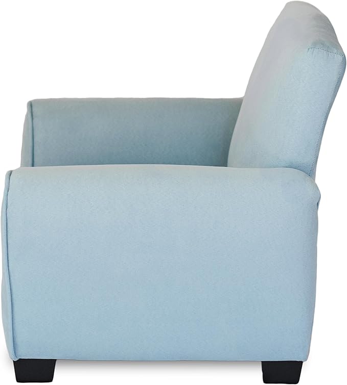 Kid Rocking Chair for Toddlers, Child Chair for Little Kids, Upholstered Toddler Armchair for Children, Comfy and Cute Little Kid Chairs (Legs, Light Blue)