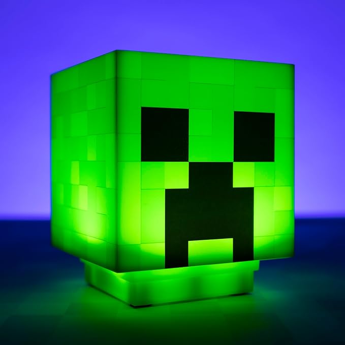 Paladone Minecraft Creeper Desk Light with Official Creeper Sounds, Handheld Night Light for Kids Room or Gamer Décor - Licensed Minecraft Gifts