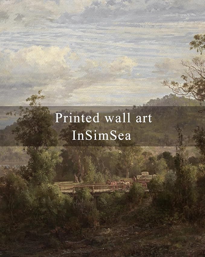 InSimSea Framed Canvas Wall Art Vintage Decor, Nature Landscape Paintings Artwork,Large Prints,Vintage Farmhouse Decor,Retro Wall Decoration for Bedroom Living Room Bathroom, 16"x24"