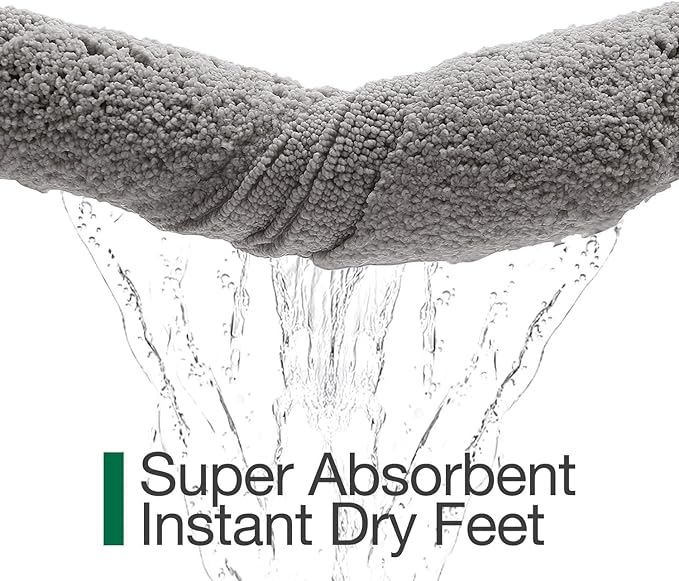 LUMI Ultra Soft Bathroom Rugs Non Slip with Rubber Backing, Absorbent Washable Bath Mat Quick Dry, Upgraded Premium Microfiber Plush Carpet for Bathtub and Shower Floor, Grey, 24x36