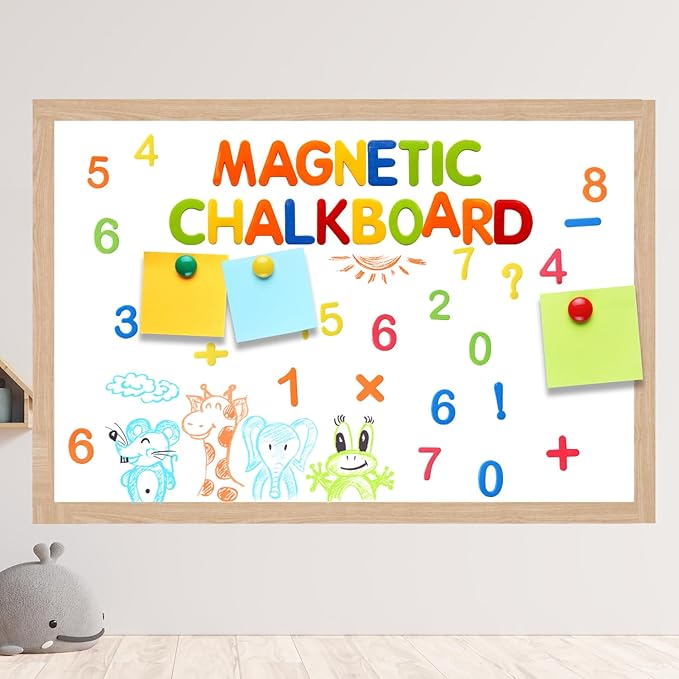 Magnetic Dry Erase Whiteboard Paper 48 x 36 Inch, Self Adhesive White Board Sticker for Wall, Peel and Stick Wallpaper With 50 Magnetic Letters
