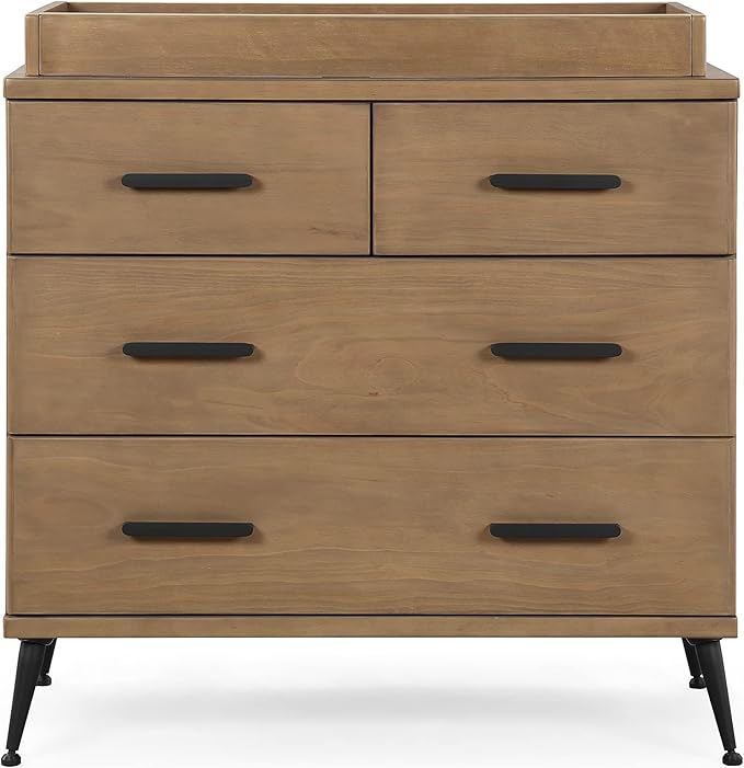 Delta Children Sloane 7-Piece Baby Nursery Furniture SetIncludes: Convertible Crib, Dresser, Changing Top, Crib Mattress, Fitted Sheets, Toddler Guardrail & Changing Pad, Acorn w/Matte Black