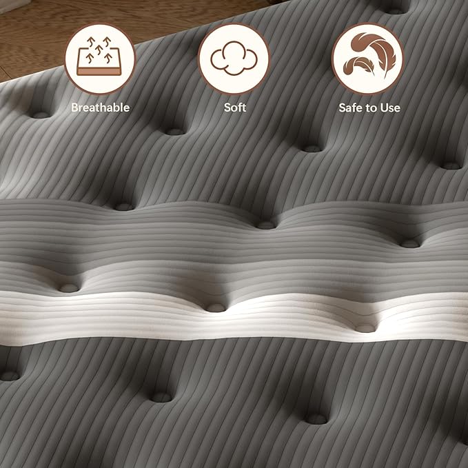 California King Mattress,Lechepus 14Inch Soft Memory Foam Hybrid Mattress in Box,Plush Cal King Size Mattress with Pocket Coil for Back Pain Relief,Motion Isolation