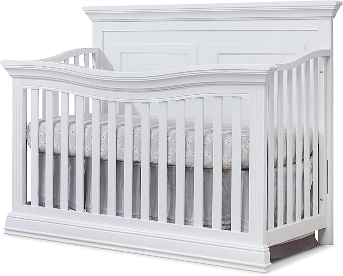 Sorelle Furniture Paxton Crib, Classic 4-In-1 Convertible Crib, Made of Wood, Non-Toxic Finish, Wooden Baby Bed, Toddler Bed, Child’s Daybed and Full-Size Bed, Nursery Furniture - White