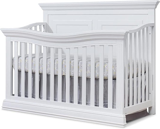 Sorelle Furniture Paxton Crib, Classic 4-In-1 Convertible Crib, Made of Wood, Non-Toxic Finish, Wooden Baby Bed, Toddler Bed, Child’s Daybed and Full-Size Bed, Nursery Furniture - White