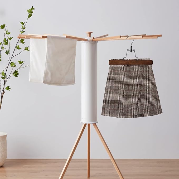 Nature Smile Wooden Pants Skirt Hangers, Smooth Finish Solid Wood Non Slip Jeans Slack Clamp Hangers Hair Extension Hangers (10 Pack Retro)…