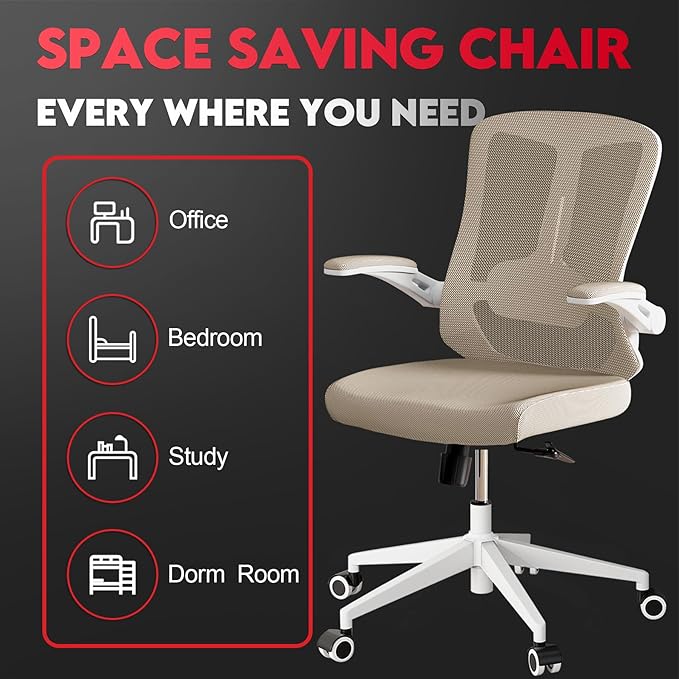 Ergonomic Office Chair - Comfy Desk Chairs with Wheels & Arms, 400LB Heavy Duty Mesh Computer Chair with Comfortable Lumbar Back Support for Home, Office, Study, Bedroom, College Dorm