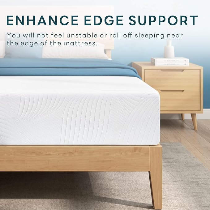 Twin Mattress 12 Inch, Memory Foam Mattress Twin Size, Green Tea Cooling Gel Infused Pressure Relief, Bed in a Box CertiPUR-US Certified & Fiberglass Free