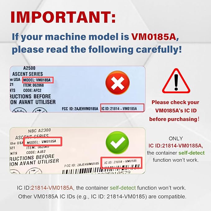 Compatible with vitamix Ascent 64oz Container, Replace Venturist V1200 A3500 A3300 A2500 A2300 X2 X3 X4 X5 VM0185 VM0185A VM0185B Self Detect Containers, 64oz. Low-Profile Container Jar Cup