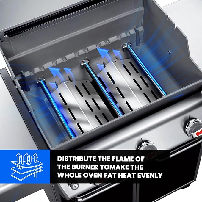 GGC Flavorizer Bars and Heat Deflectors for Weber Genesis 300 Series Genesis E310 E320 E330 S310 S320 S330 EP-310 EP-320 EP-330, Porcelain-enameled Flavor Bar Replacement for Weber 7620 7621