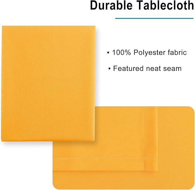Hiasan Orange Yellow Rectangle Tablecloth - Waterproof Washable Fabric Table Cloth for Dining Party and Outdoor Use, 30 x 60 Inch