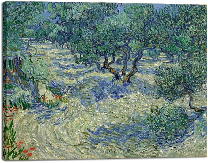 Wieco Art Olive Grove Canvas Print of Vincent Van Gogh Wall Art Paintings Reproduction Field Pictures Artwork for Living Room Wall Decor and Home Decorations