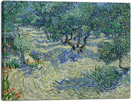 Wieco Art Olive Grove Canvas Print of Vincent Van Gogh Wall Art Paintings Reproduction Field Pictures Artwork for Living Room Wall Decor and Home Decorations