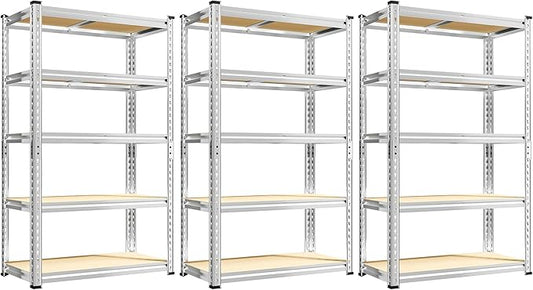 REIBII Storage Shelves 2020LBS Garage Shelving Heavy Duty Shelving 5 Tier Metal Shelving Units for Storage Adjustable Pantry Shelves for Kitchen Warehouse Basement 28" W x 12" D x 59.8" H, 3 Pack