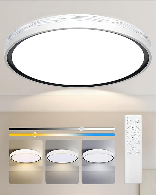 20 Inch Large LED Flush Mount Ceiling Light, 2700K-6500K Dimmable LED Ceiling Light Fixture with Remote, 70W 8900lm Round Modern Ceiling Lamp for Bedroom, Living Room, Hallway (White)
