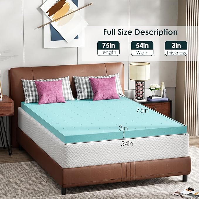 PayLessHere 6 inch Full Mattress Gel Memory Foam Mattress for Cool Sleep + 3 Inch Gel Memory Foam Topper Set,CertiPUR-US Certified (Full)