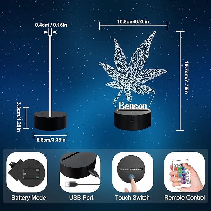 Personalized 3D Leaf LED Light 16 Color Changing Table Light Night Light with Remote Control 16 Colors Changing Table Desk Bedroom Decor Optical Home Room Store Decoration