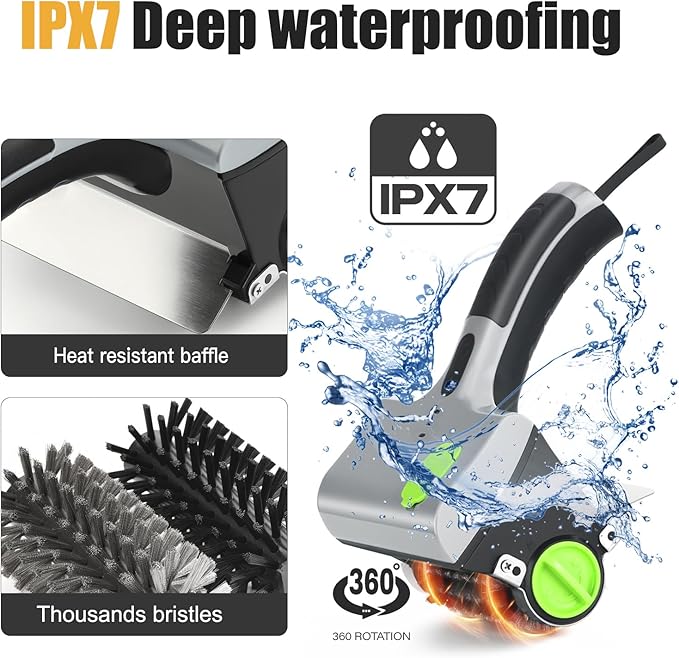 Wireless Electric steam Grill Brush and Scraper for Barbecue Outdoor Indoor Grill,Cordless Handheld steam Grill Cleaner, Unique Tool for Stove, Oven,Charbroil Chimney(Grey)