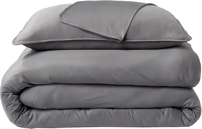 SHEEX Original Performance Cooling Duvet Cover Set, Lightweight Full/Queen Duvet Cover with 2 Standard Pillow Shams, Graphite
